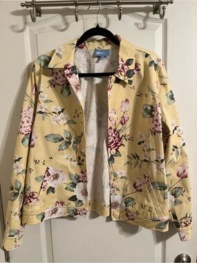 Vintage Koret Yellow Floral Button-Front Jacket
